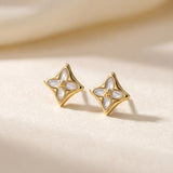 Clover Monogram Studs (White)