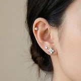 Clover Monogram Studs (White)