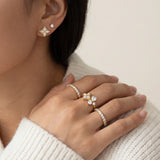 Clover Monogram Studs (White)