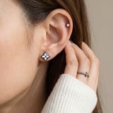 Clover Monogram Studs (White)