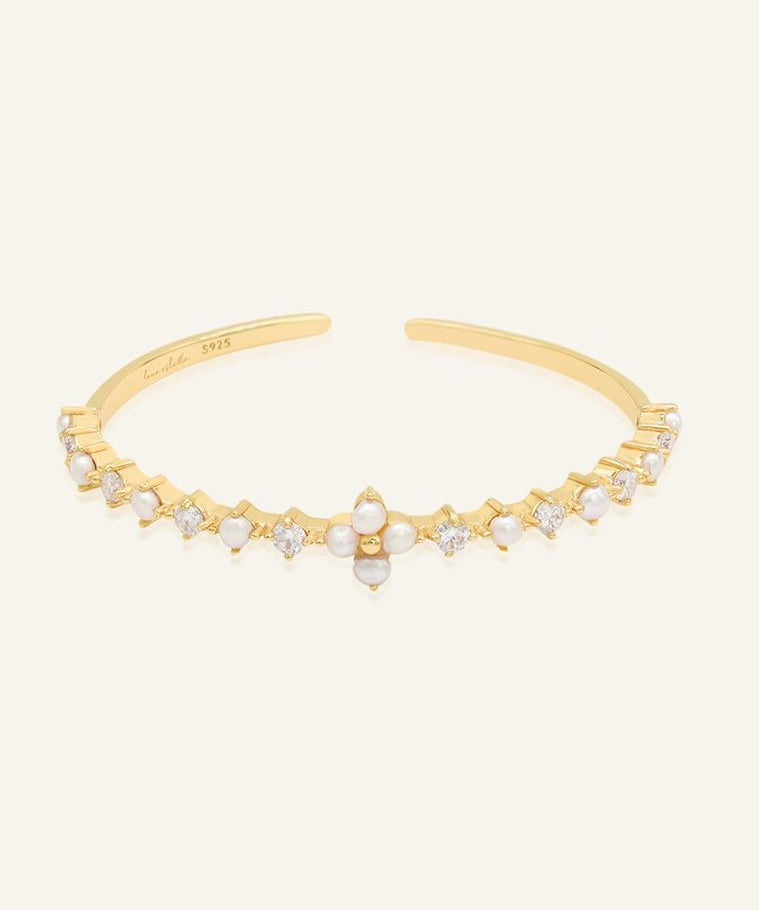 Clover Sparkle Cuff (FWP, Moissanite) by Elate