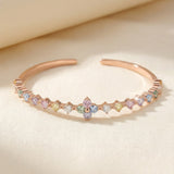Clover Sparkle Cuff (Pastel Moissanite) by Elate