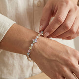 Clover Sparkle Cuff (Pastel Moissanite) by Elate