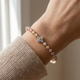 Clover Sparkle Cuff (Pastel Moissanite) by Elate