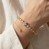 Clover Sparkle Cuff (Pastel Moissanite) by Elate