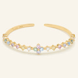 Clover Sparkle Cuff (Pastel Moissanite) by Elate