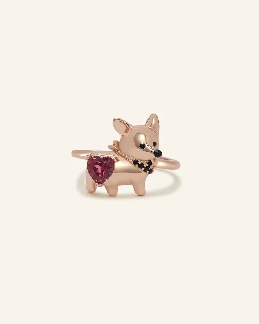 Corgi Ring – Rhodolite – Rose Gold
