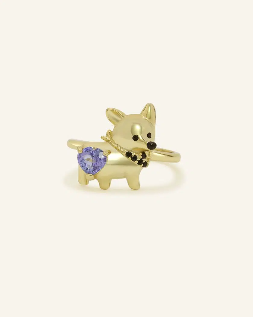 Corgi Ring – Tanzanite – Yellow Gold