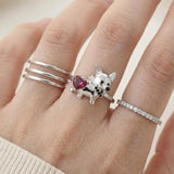 Corgi Ring (Rhodolite)