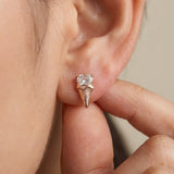 Creamy Cone Moissanite Studs