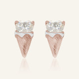 Creamy Cone Moissanite Studs