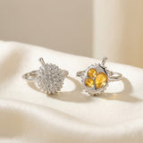 Durian Citrine Ring in silver, worn on a model