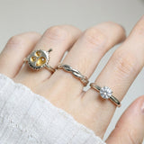Durian Citrine Ring in silver, worn on a model