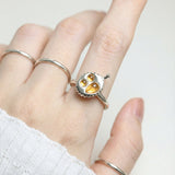 Durian Citrine Ring in silver, worn on a model