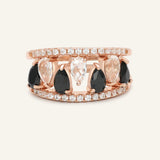 Ebony and Ivory Ring Set