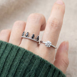 Ebony and Ivory Ring Set