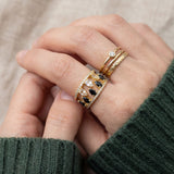 Ebony and Ivory Ring Set