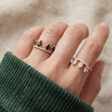 Ebony and Ivory Ring Set