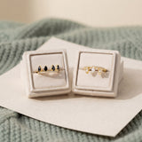 Ebony and Ivory Ring Set
