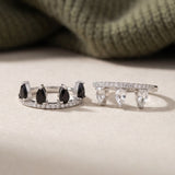Ebony and Ivory Ring Set