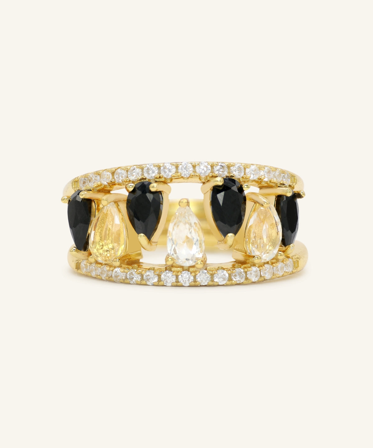 Ebony and Ivory Ring Set