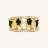 Ebony and Ivory Ring Set