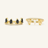 Ebony and Ivory Ring Set