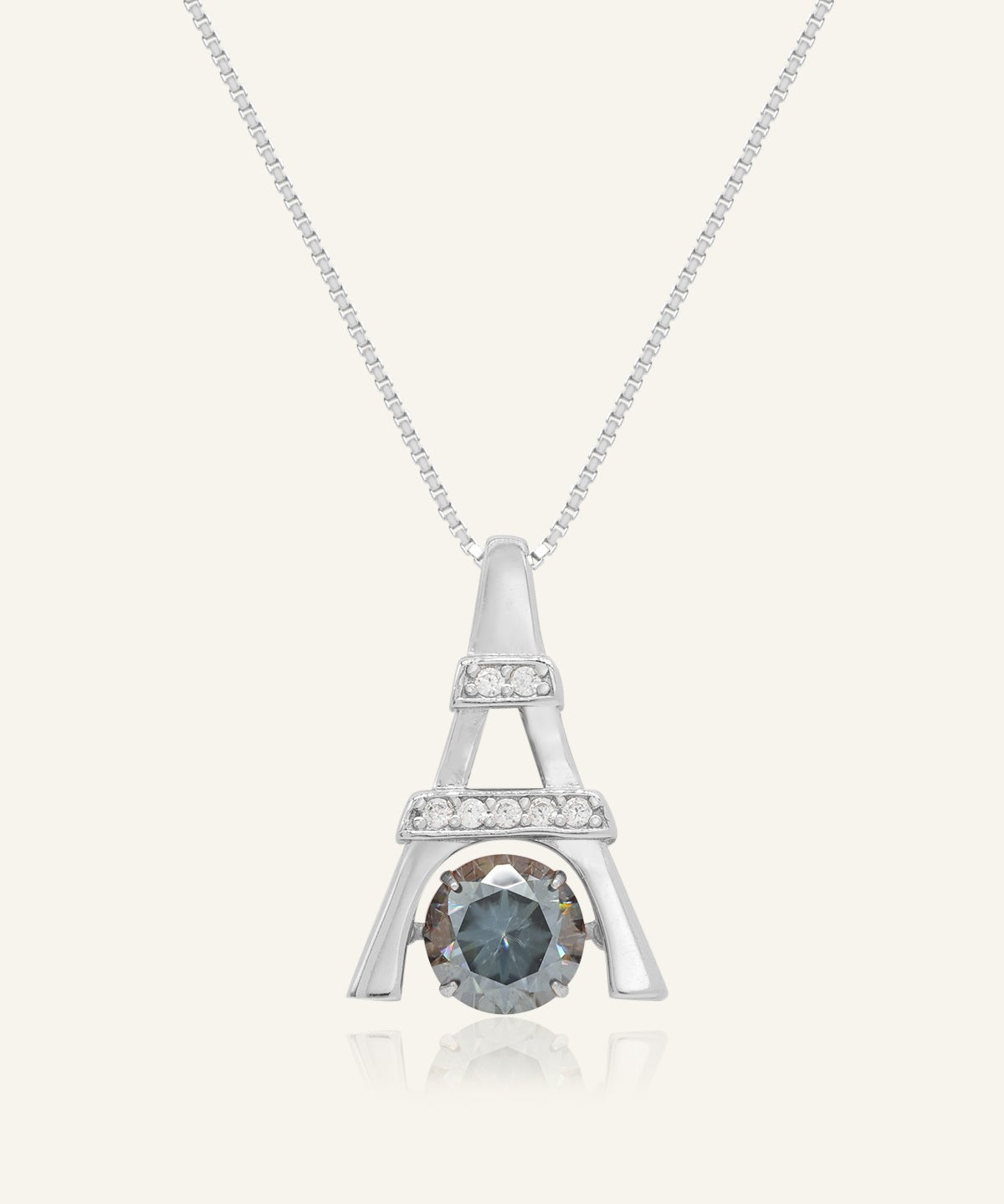 Eiffel Tower Moissanite Necklace