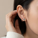 Elephant Mother of Pearl Studs (Black)