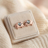 Elephant Mother of Pearl Studs (Black)