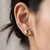 Elephant Mother of Pearl Studs (Black)
