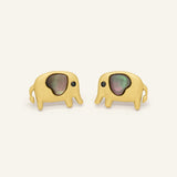 Elephant Mother of Pearl Studs (Black)