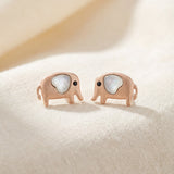 Elephant Mother of Pearl Studs (White)