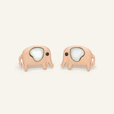 Elephant Mother of Pearl Studs (White)