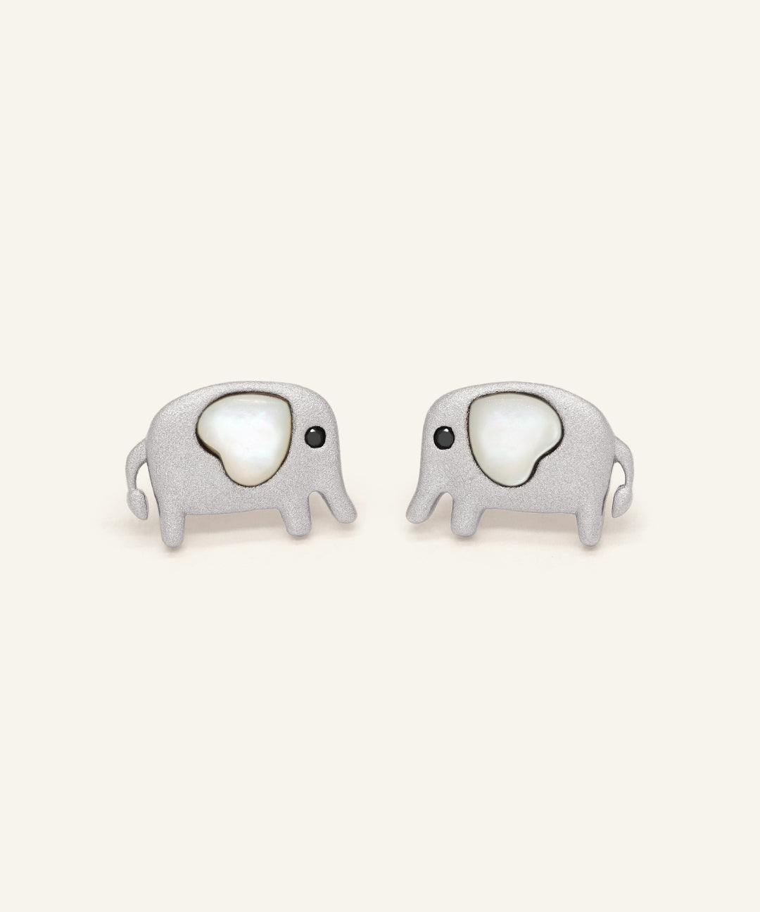 Elephant Mother of Pearl Studs (White)