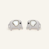 Elephant Mother of Pearl Studs (White)