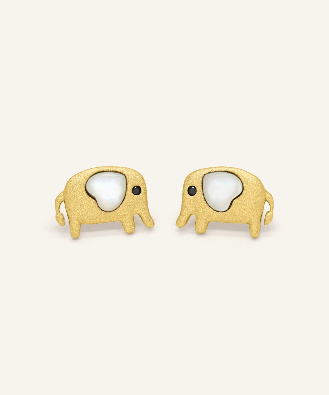 Elephant Mother of Pearl Studs (White)