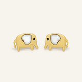 Elephant Mother of Pearl Studs (White)