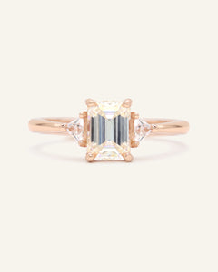 Emerald Cut Moissanite Ring by Elate