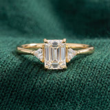 Emerald Cut Moissanite Ring by Elate
