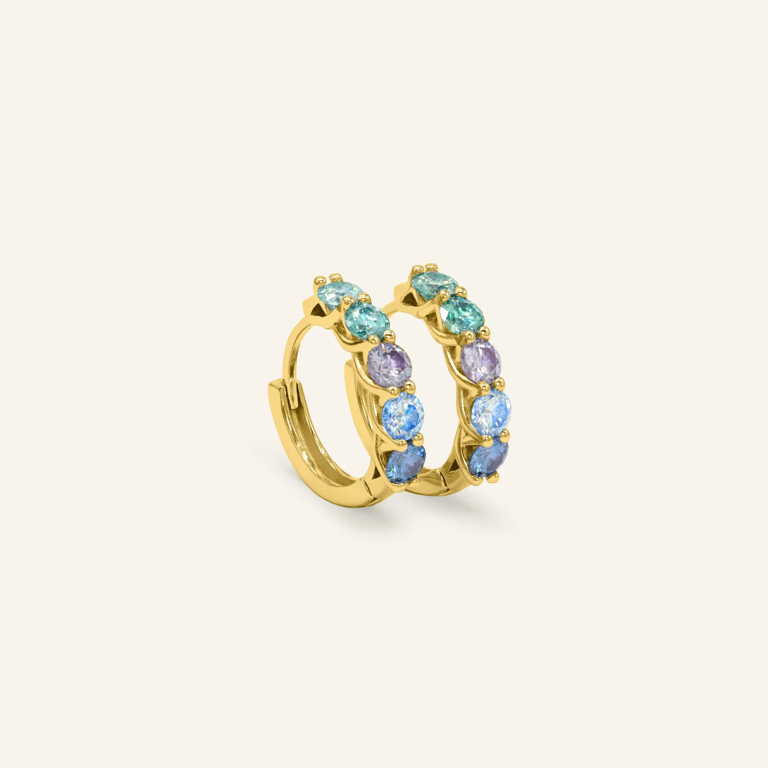 Entwine Huggies Irises Moissanite Yellow Gold Vermeil scaled