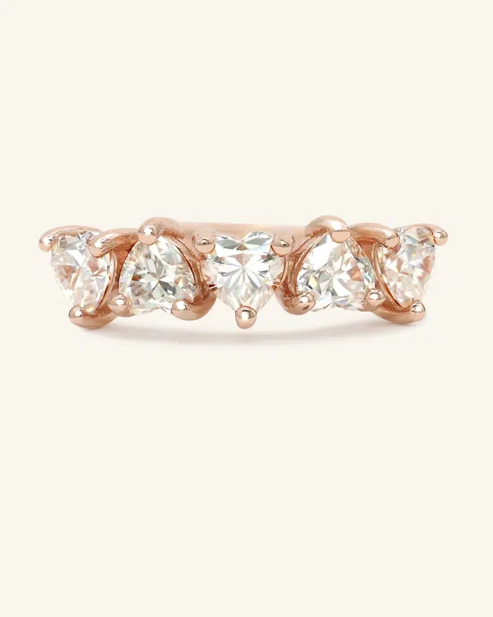 Eternity Heart Moissanite Band White Rose Gold