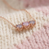 Trilogy Moissanite Necklace with Crown Prongs