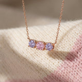 Everglow Trilogy Necklace in rose gold