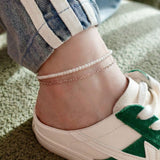 Faux Pearl Link Anklet