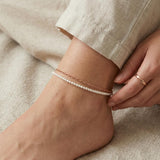 Faux Pearl Link Anklet