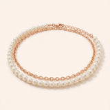 Faux Pearl Link Anklet
