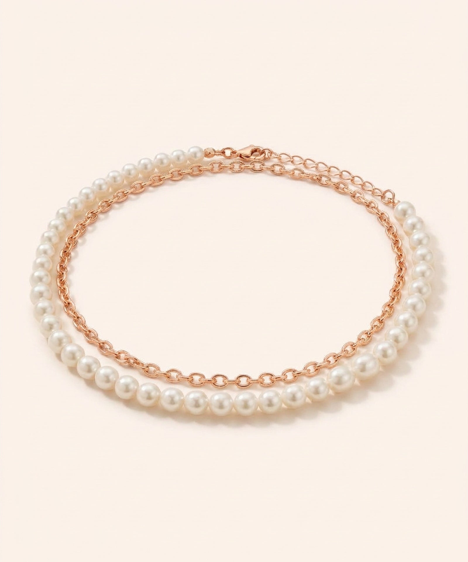 Faux Pearl Link Anklet