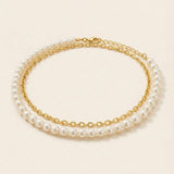 Faux Pearl Link Anklet