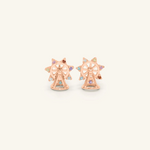rose gold petite spinning ferris wheel studs in semi precious stones and moissanite